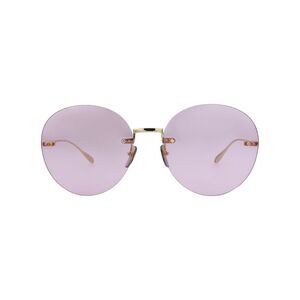 Gucci Round-Frame Metal Sunglasses Gold Womens